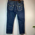 Miss Me  Womens Boyfriend Capri Jeans Embellished Pockets Size 28 Dark Wash‎ Photo 5