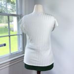 Eileen Fisher Wide Rib Stretch Ribbed Crewneck Boxy White Top Size Small Photo 2