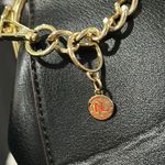 Nicole Lee Black Crossbody Bag with Gold Chain and Decorative Patches Photo 2