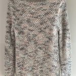LC Lauren Conrad Lauren Conrad M Gray Knit V-Neck Long Sleeve Sweater Fuzzy Metallic Soft Cozy Photo 2