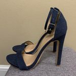 JustFab Blue Denim Kati High Heeled Sandal Photo 4