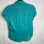 Valerie Stevens  Teal Blue Green Tie Neck Blouse Sz Medium Photo 1