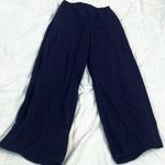 Lulus Always Here For You Navy Blue Tie Front Wide Leg Pants Pull On Ankle XS Photo 5