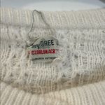 Vintage Poncho Shawl Cape White Orlon Acrylic Cable Knit Button Down Arm Vents Size undefined Photo 1