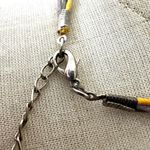 Orange green and burgundy enamel swirl statement necklace Photo 3