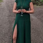 Reformation Emerald Green A-Line Crewneck Cap Sleeves Gavin Midi Dress Size 4 Photo 8