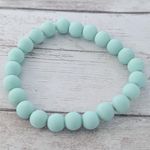 Vintage Bracelet Pastel Teal Green Stretch Bracelet Photo 0