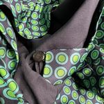 Elizabeth McKay Dress Green & Blue Silk Circle Print Wrap Around sz 6 Photo 8