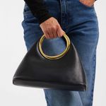 ASOS - “glamorous” gold top handle bag faux leather black bag Photo 2