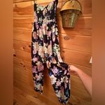 Band of Gypsies Womens Sleeveless Floral Jumpsuit Wide leg smocked Size M Photo 4