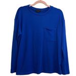 Sanctuary Blue Crew Neck Pocket Pullover Sweatshirt NWOT Photo 1
