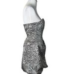 Jessica McClintock  Animal Print Strapless‎ Dress Size 4 Bubble Hem Statement NEW Photo 6