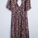 AFRM X Revolve Zelda Leopard Print Slit Dress Black Size L Photo 9