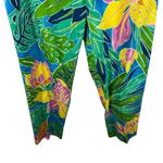 Ralph Lauren Lauren  Pants Womens Sz 10 Multicolor Floral‎ Side Zip Crop Tropical Photo 1