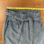 Pomodoro denim elastic waist chambray midi skirt size small Photo 3