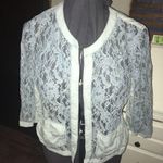 Chico's  1 Lace chambray light blue jacket Photo 0