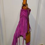 Ralph Lauren LAUREN FUCHSIA/MAGENTA SUEDE ADJUSTABLE CROSSBODY WITH FRINGE Photo 13