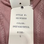 Hippie Rose  Mauve & Cream Boho Floral Design Long Sleeve Button Front Top Large Photo 10