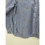 Loft  Blue White Pinstripe Dog Stripe Everyday Shirt Button Down Collar Small Photo 5