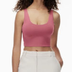 Aritzia  Crop Top V-Neck Pink Women’s Babaton Tank Sleeveless Casual S Photo 0