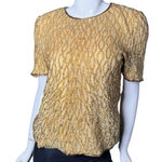Laurence Kazar Vintage Lawrence Kazar silk Gold Sequin Women's Top Large (8) Photo 0