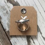 American Eagle  Outfitters 𝅺aeo etched oval crystal edgy silver ring Photo 2