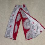 Tribal Print Wide Leg Palazzo Pant/skirt Red Photo 3