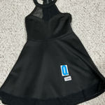 Womans Material Girl Medium Black Fit And Flare Zip Back Club Dress Photo 0