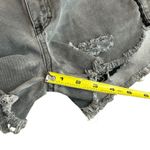 Free People Size 27 Embroidered Trim Denim Shorts Washed Black Distressed Grunge Photo 9