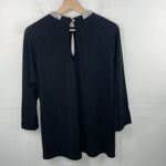 Moa Moa  Black Rhinestone Neckline Blouse Cutout Neckline Glam Goth 3/4 Sleeve 1X Photo 6