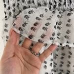 VANITY Vintage Y2K White Black Tulle Ruffle Tiered Grunge Emo Skull Mini Skirt Size M Photo 4