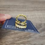 Belk NWT Gold Over Fine Silver Plated Crystal Halo and Band 3 Piece Ring Set Photo 15