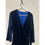 FRNCH  Paris Wrap Dress Size Small Velvet Long Sleeve Black Blue Preppy Winter Photo 1