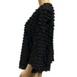 Laura Ashley  Black Tiered Ruffle Cardigan Eye Hook Top Closure Jacket Petite L Photo 3