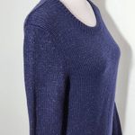 Gap  Navy Crew Neck Sweater with Silver Metallic Thread Accents NWT Size Small Photo 3