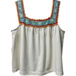 Lilla P Crochet Trim Swing Tank Top White Multi Hand Crochet Cotton Shirt XL Photo 1