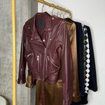 ALLSAINTS  Balfern Moto Leather Biker Jacket in Burgundy Photo 0