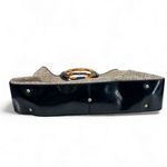 Talbots  tote Bag Purse Large Beach Travel bamboo handles woven pattern Tapastry Photo 3