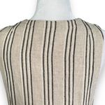 Vintage Rafia Studio Dress Cream Tan Vertical Striped Deep V Neck Draped Maxi Tan Size M Photo 7