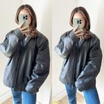 Vintage Leather Black 100% Genuine Leather Zip Up Bomber Jacket XXL Size XL Photo 1