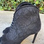 Saint Laurent Jane black suede and lace open toe lace-up booties size IT 37 Photo 4