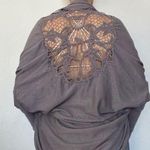 BCBGMAXAZRIA Cocoon Cardigan Crochet Brown Mushroom Taupe L/XL Soft Photo 1