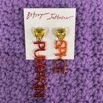 Betsey Johnson NWT  Pumpkin Spice Mismatched Earrings Photo 2