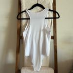 Leith NWOT from Nordstrom White High Neck Sleeveless Bodysuit Photo 3