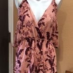 Topshop  pink floral cold shoulder romper Photo 7