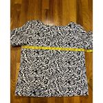 Philosophy  Women’s Large Black White Rose Floral Short Sleeve High Neck Work Photo 1