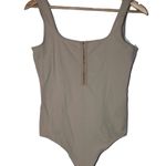 Abercrombie & Fitch Womens Soft AF Tan Nude Nylon Corset Bodysuit Top Size Large Photo 0
