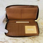 Michael Kors Jet Set Travel Brown Leather Large Continental Zip Wallet Wristlet Photo 7