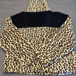 BP . Leopard Print Fuzzy Sherpa Pullover Quarter Zip Black Pink - M‎ Photo 1