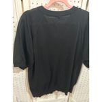 COS  Black Short Sleeve Button Front Lightweight Knit Top Size Large Photo 7